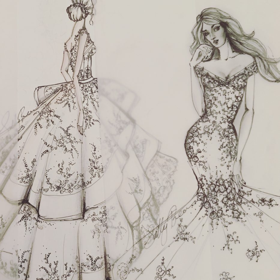 Sally Bean Couture bridal sketch